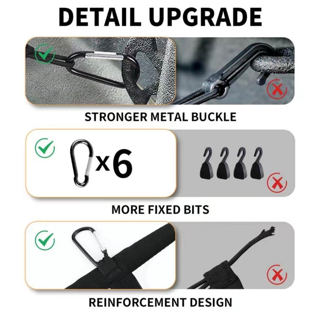Net Cargo Elastic StretchHold w/6x Carabiners