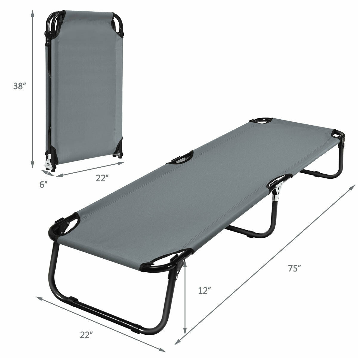 Cot Bed Folding Camping/Hiking GemGear