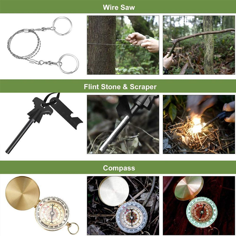 Kit Survival Military-Grade w/Mini Camping Tools