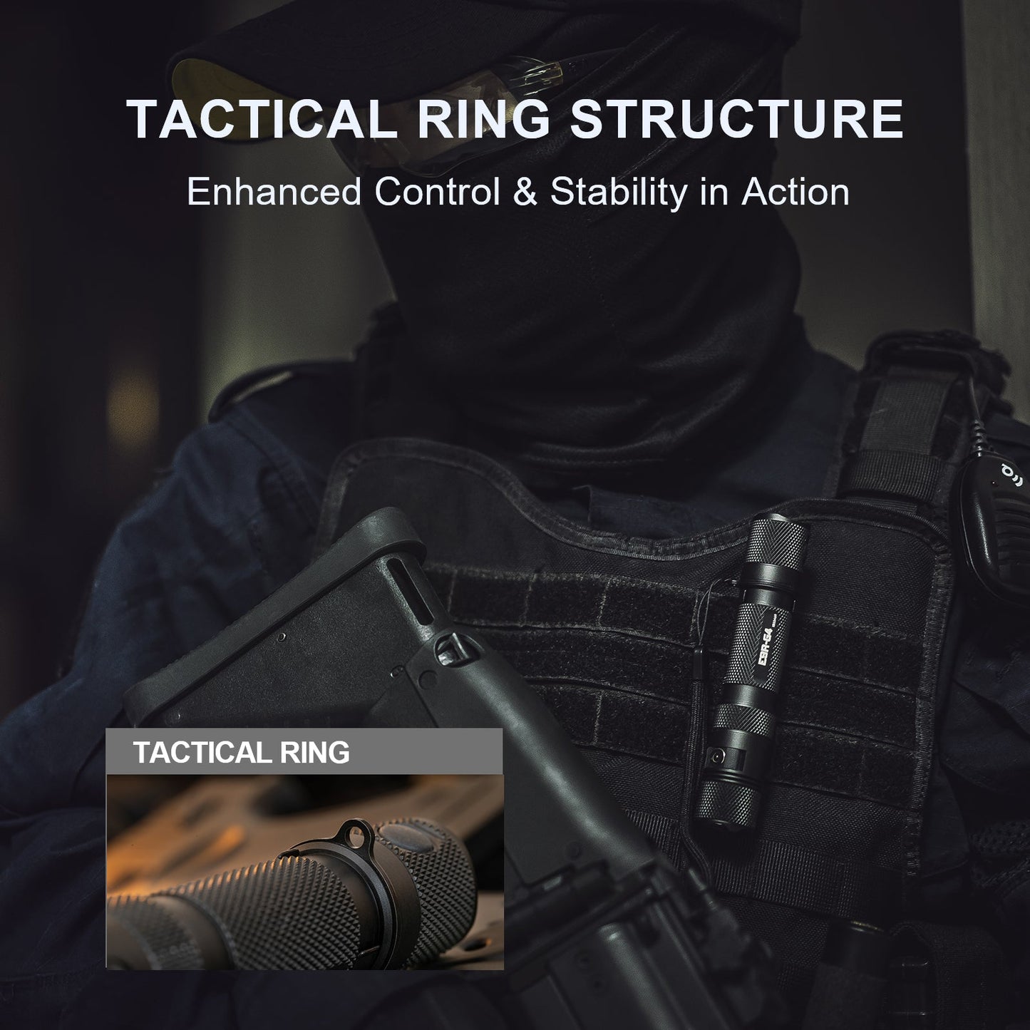 Flashlight EDC Tactical E9R GEN4 2550 Lumen
