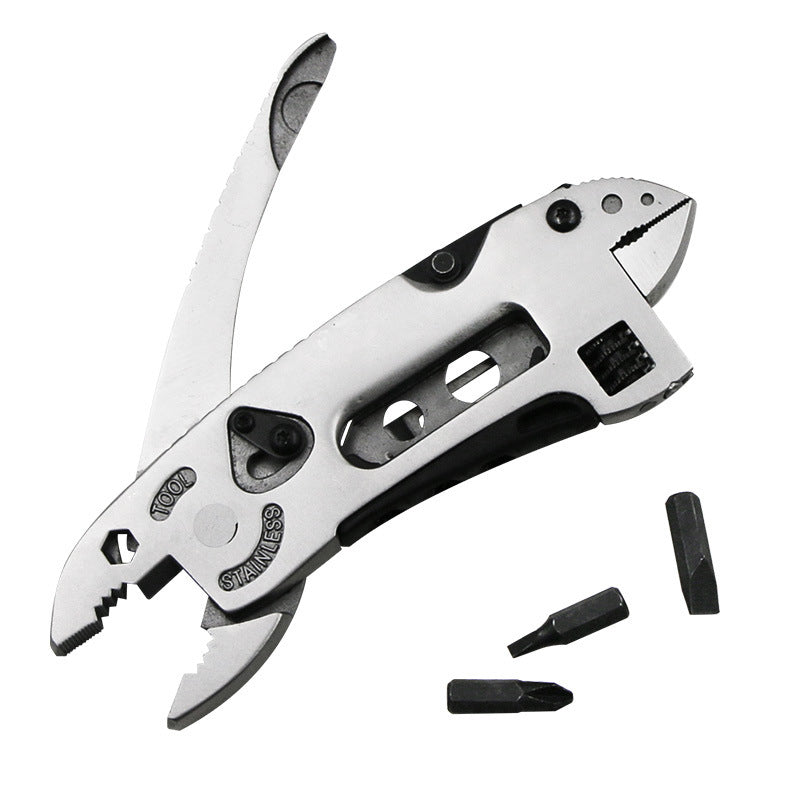 AlphaLife247 stainless steel multi-plier tool, optimized for compact portability and versatile mechanical field repair.