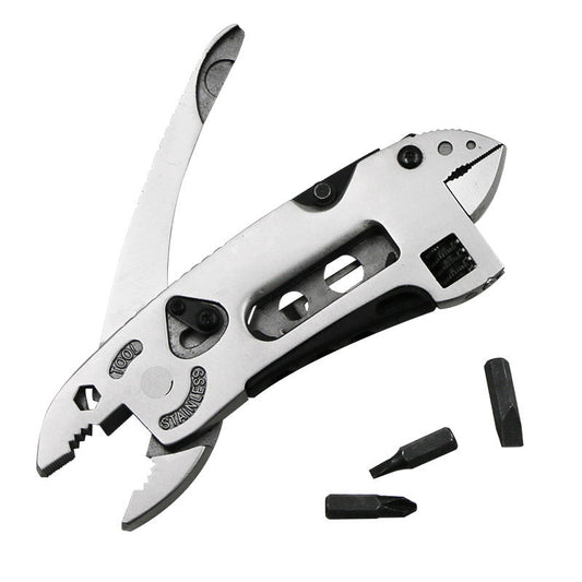 AlphaLife247 stainless steel multi-plier tool, optimized for compact portability and versatile mechanical field repair.