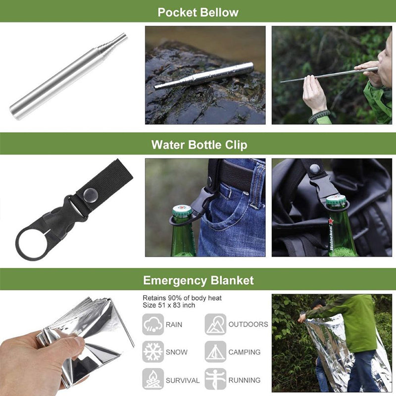 Kit Survival Military-Grade w/Mini Camping Tools