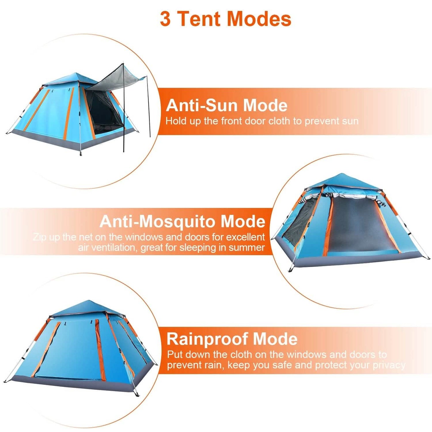 Tent Camping Foldable Waterproof 4-5 PAX