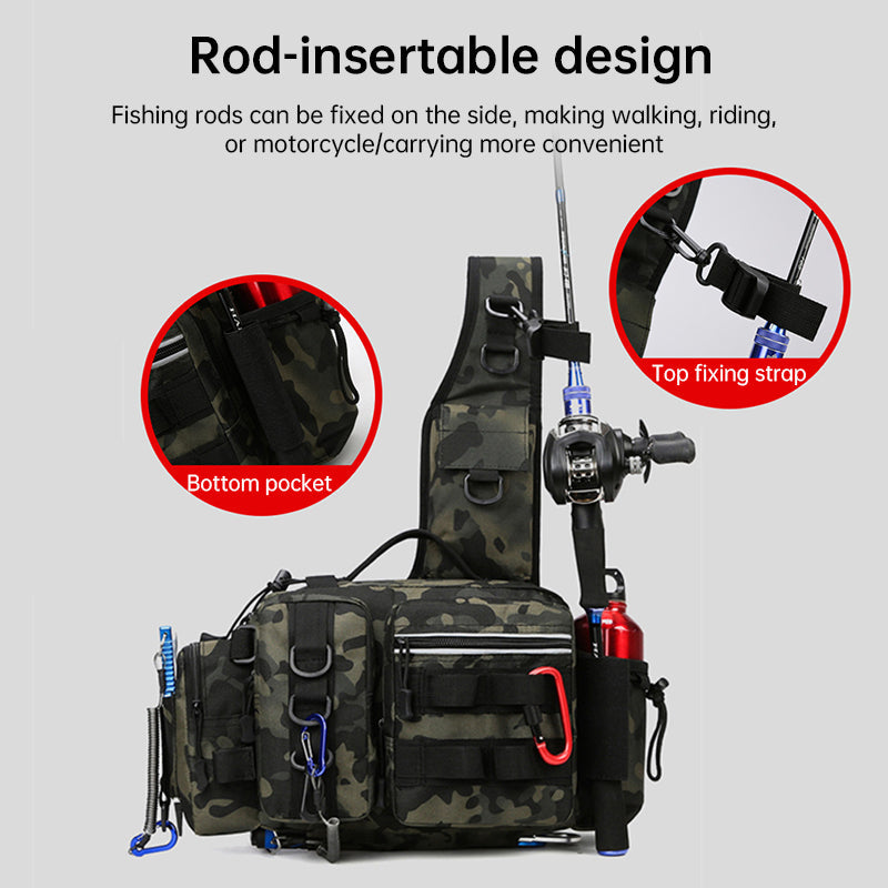 Bag Tackle Fishing w/Bait Box/Stow Bag/Pole Holder