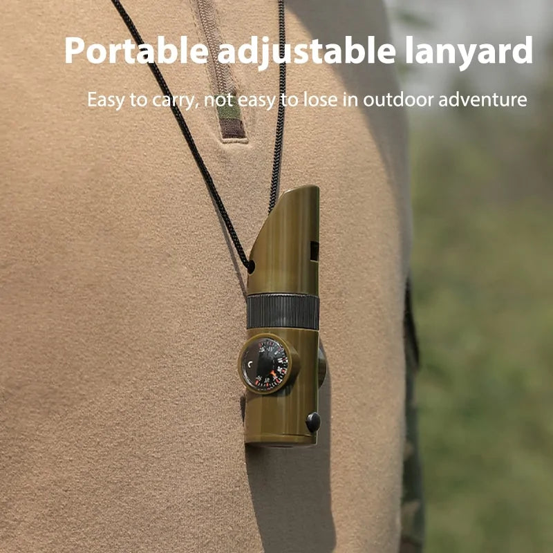 Whistle w/Compass/Magnifying Glass/Thermometer
