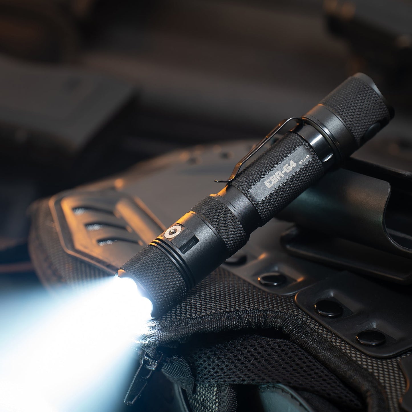 AlphaLife247 Powertac E9R GEN4 Tactical EDC Flashlight featuring 2550 Lumens and Magnetic Charging