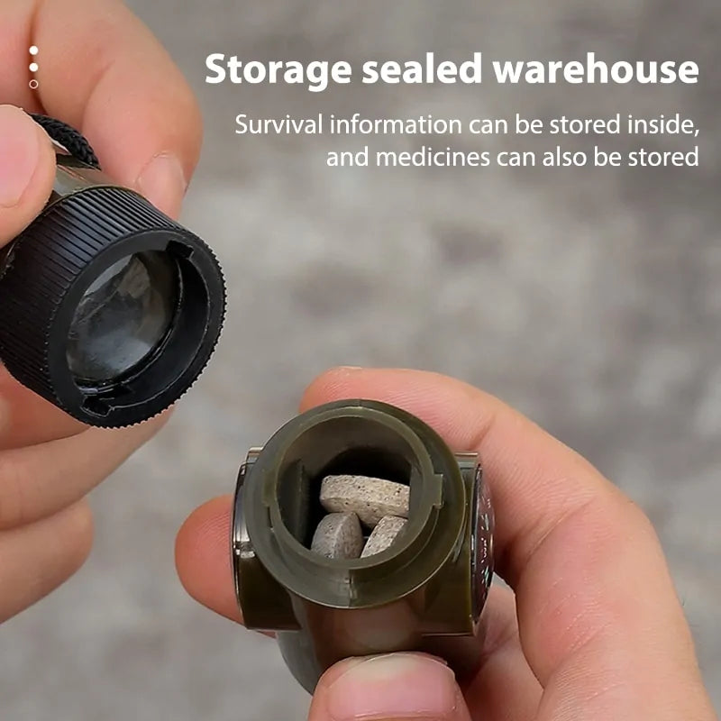 Whistle w/Compass/Magnifying Glass/Thermometer