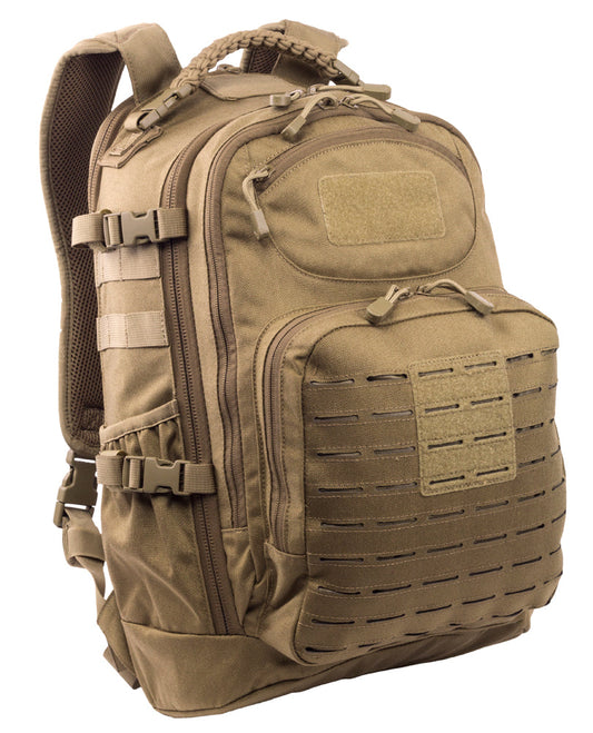AlphaLife247 PULSE 24-Hour Tactical MOLLE Backpack featuring laser-cut webbing, ergonomic straps, and rugged 1000D nylon construction.