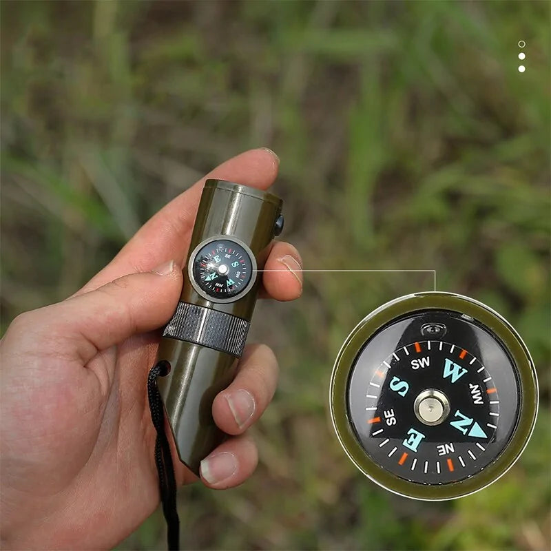 Whistle w/Compass/Magnifying Glass/Thermometer