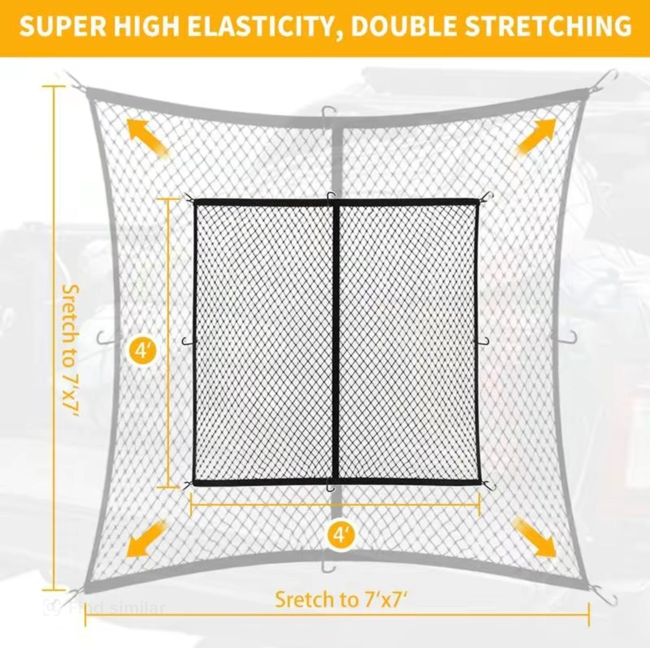 Net Cargo Elastic StretchHold w/6x Carabiners