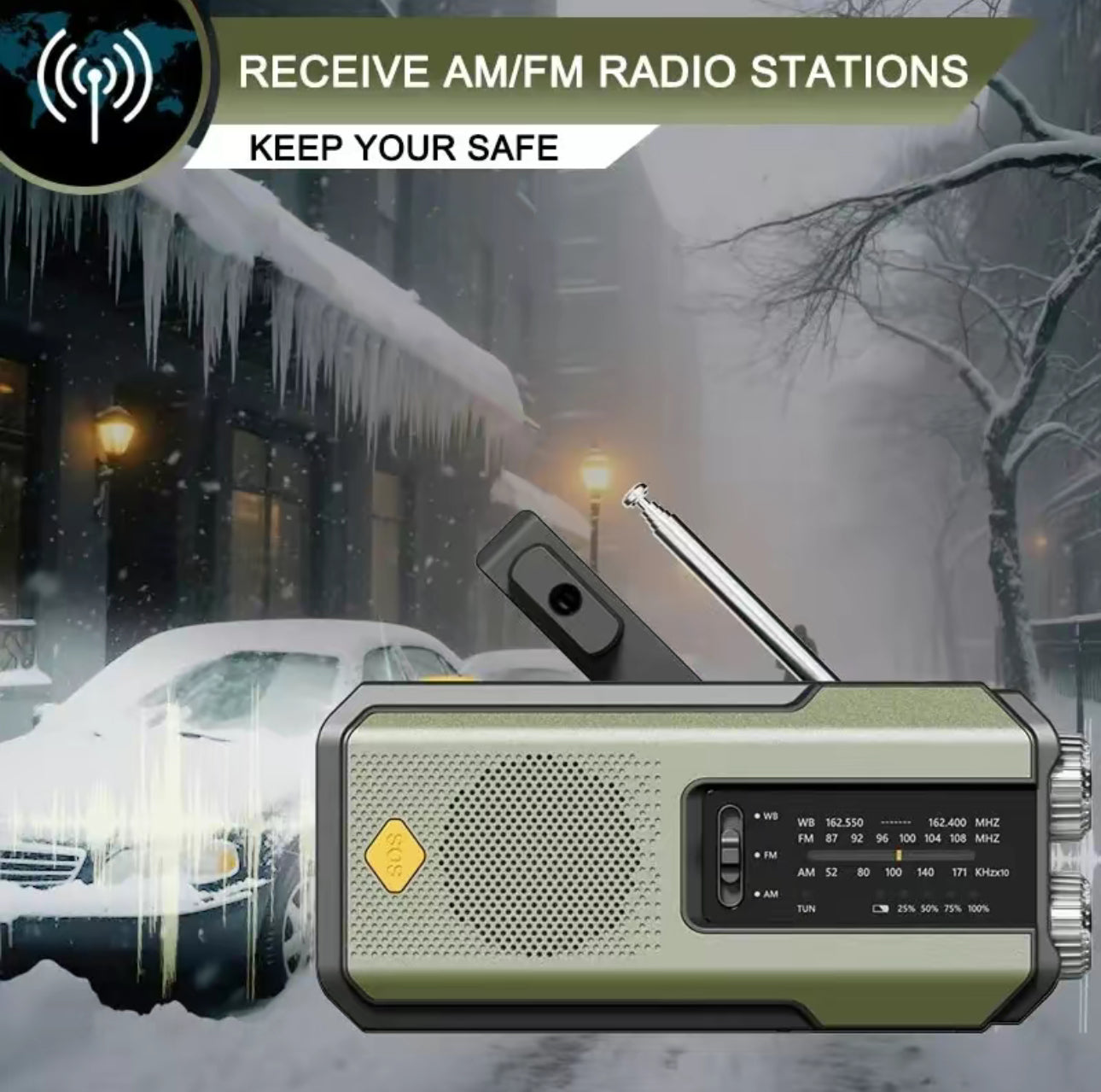 Radio Emergency StormSiren FM/AM/WB/NOAA