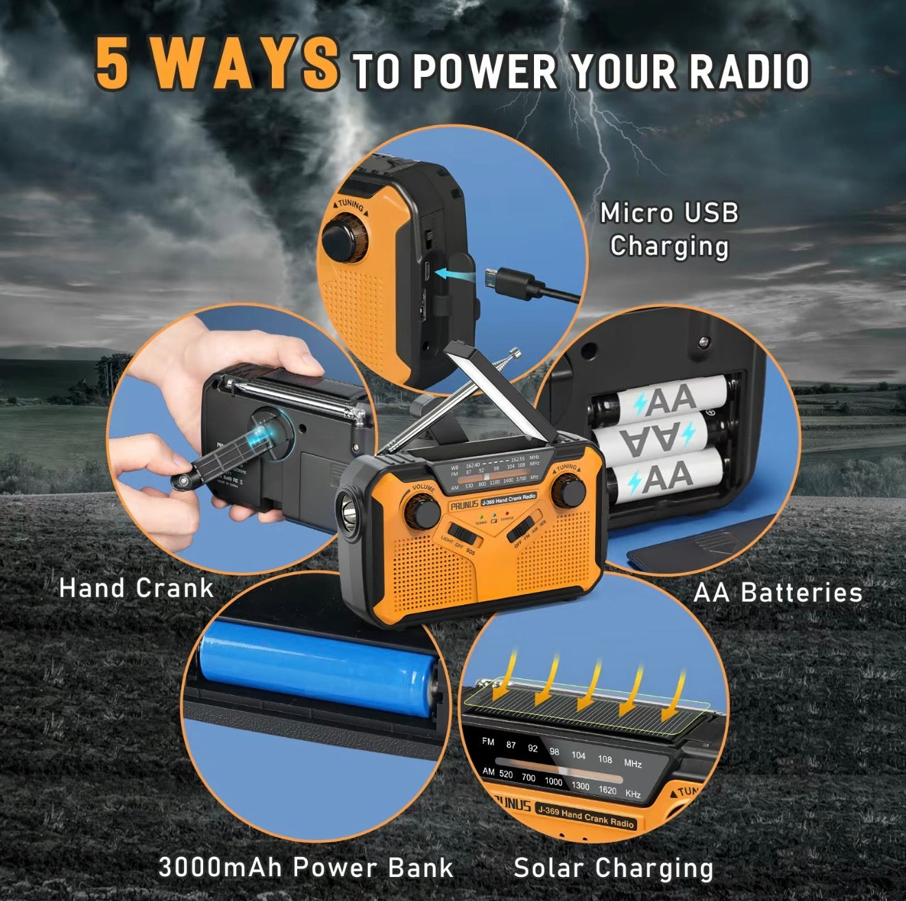 Radio Emergency StormGuard FM/AM/NOAA LED Torch