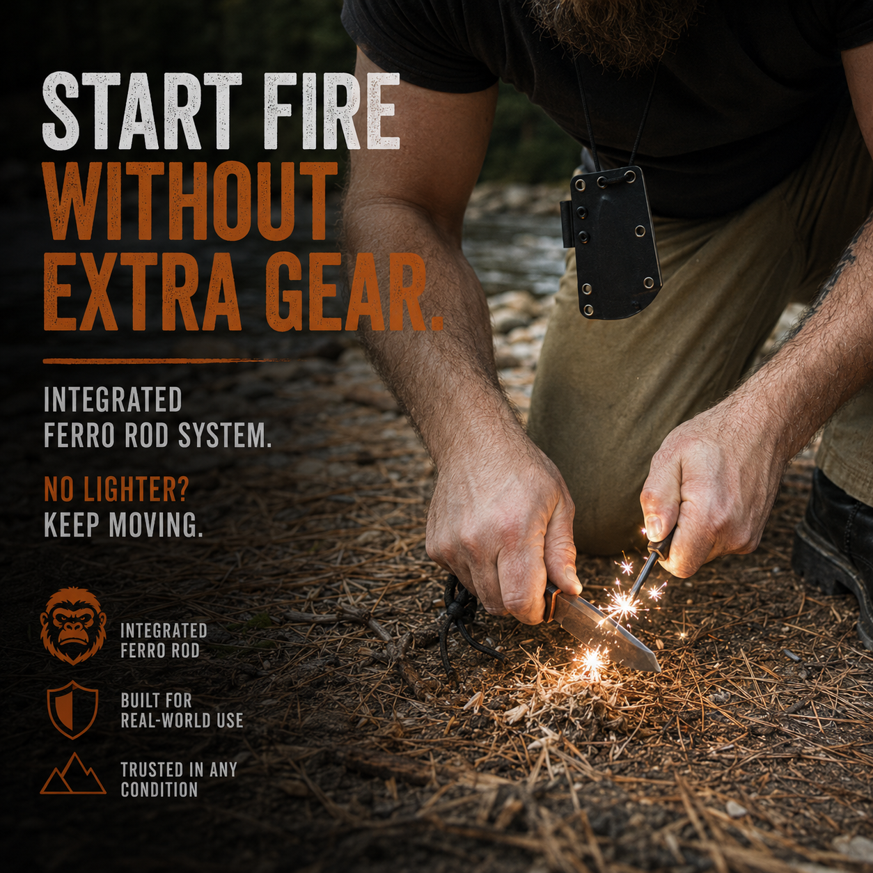 Kit Survival Knife & Fire Starter