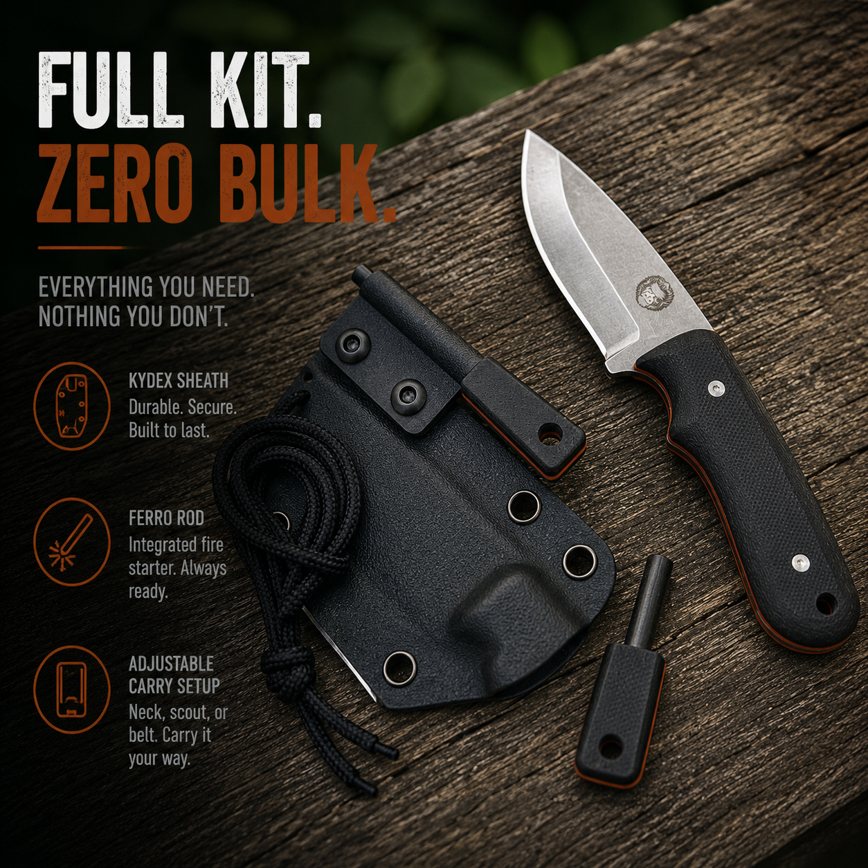 Kit Survival Knife & Fire Starter