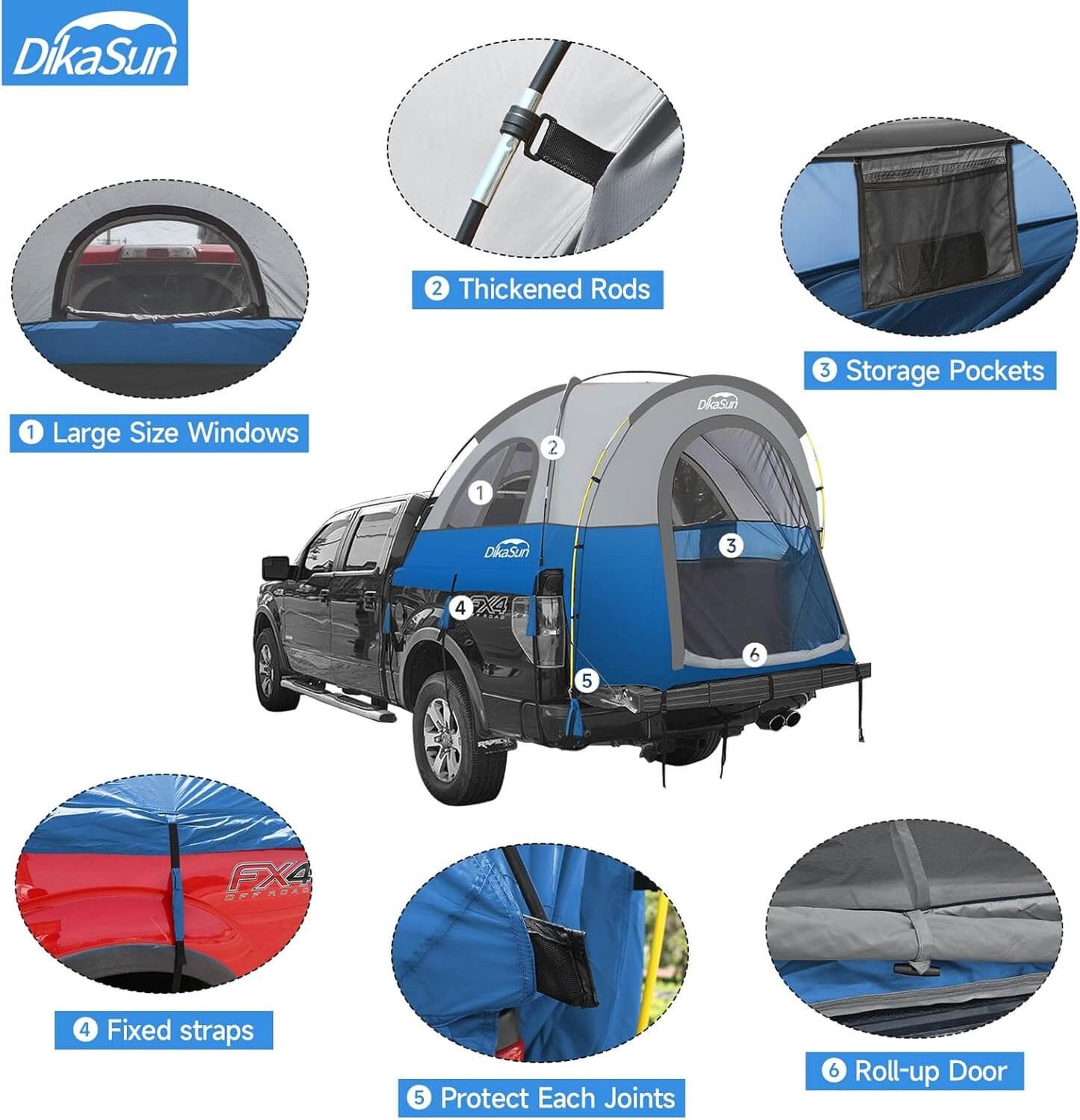 Tent Truck Bed 2-3 Pax 5.5-6.7ft