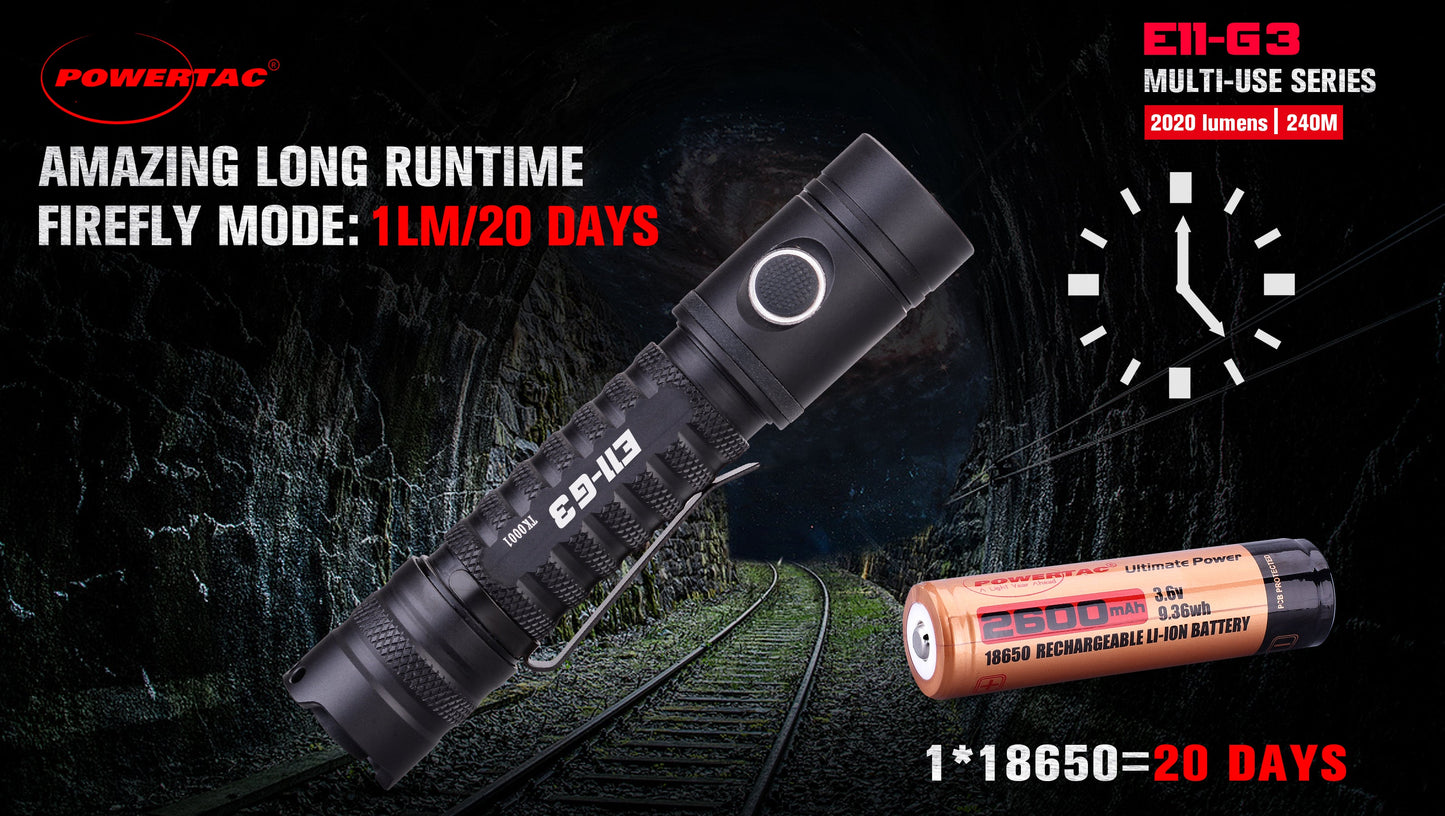 Flashlight EDC Rechargeable E11-Gen3 2020 Lumen