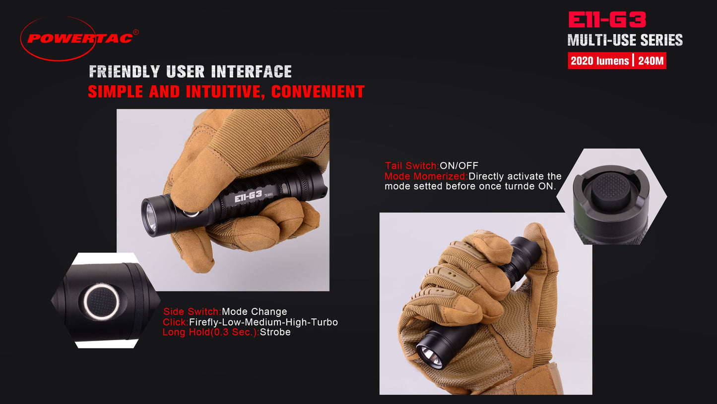 Flashlight EDC Rechargeable E11-Gen3 2020 Lumen