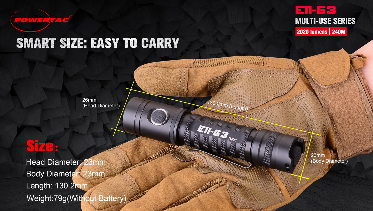 Flashlight EDC Rechargeable E11-Gen3 2020 Lumen