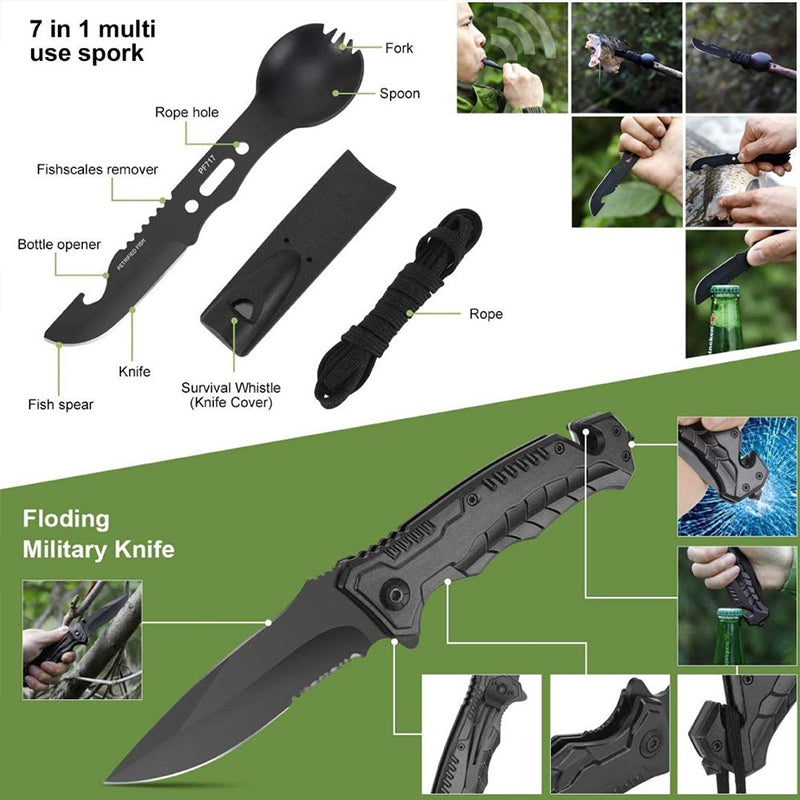 Kit Survival Military-Grade w/Mini Camping Tools