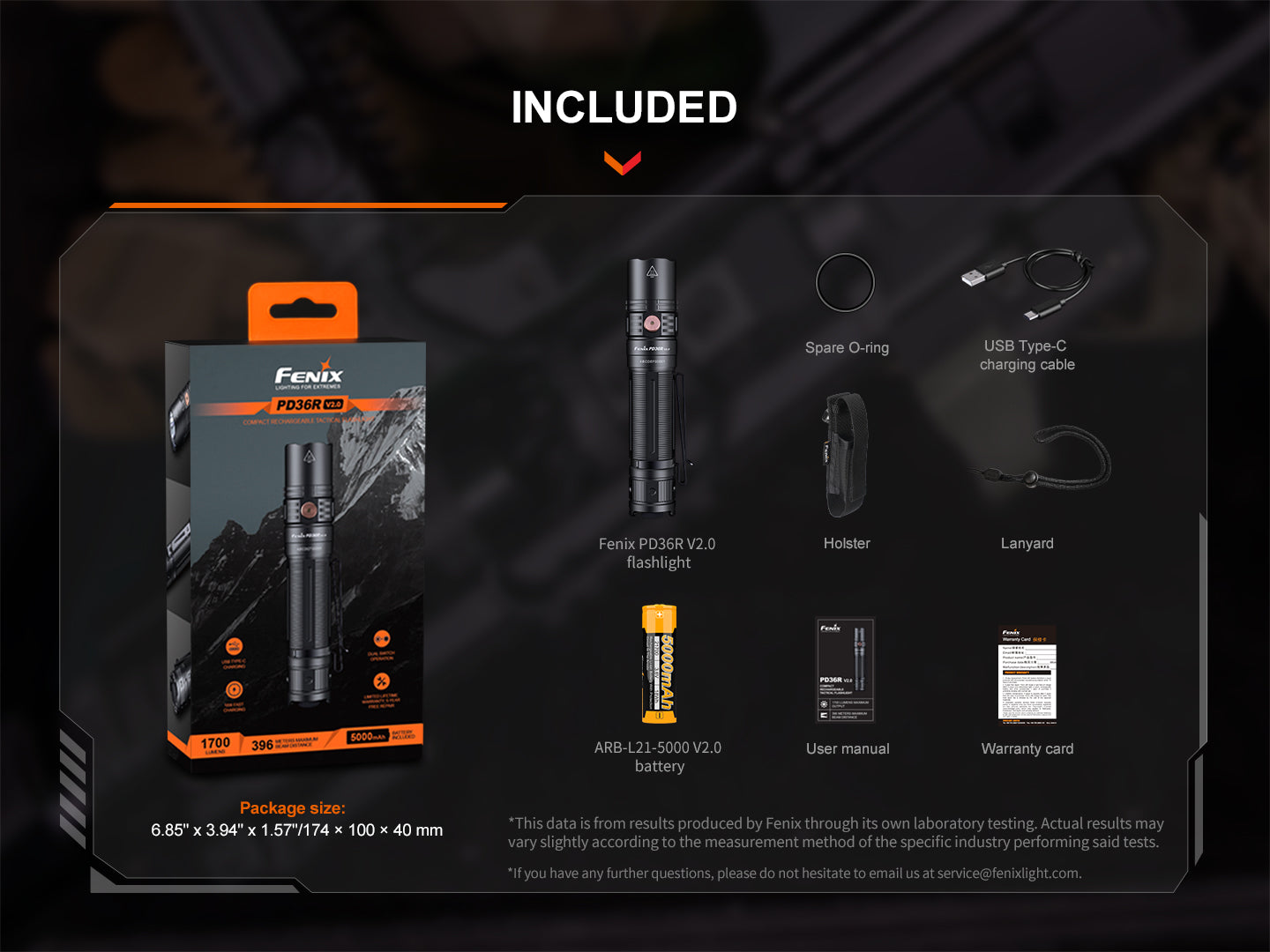 Flashlight Tactical Compact PD36R-V2 1700 Lumen