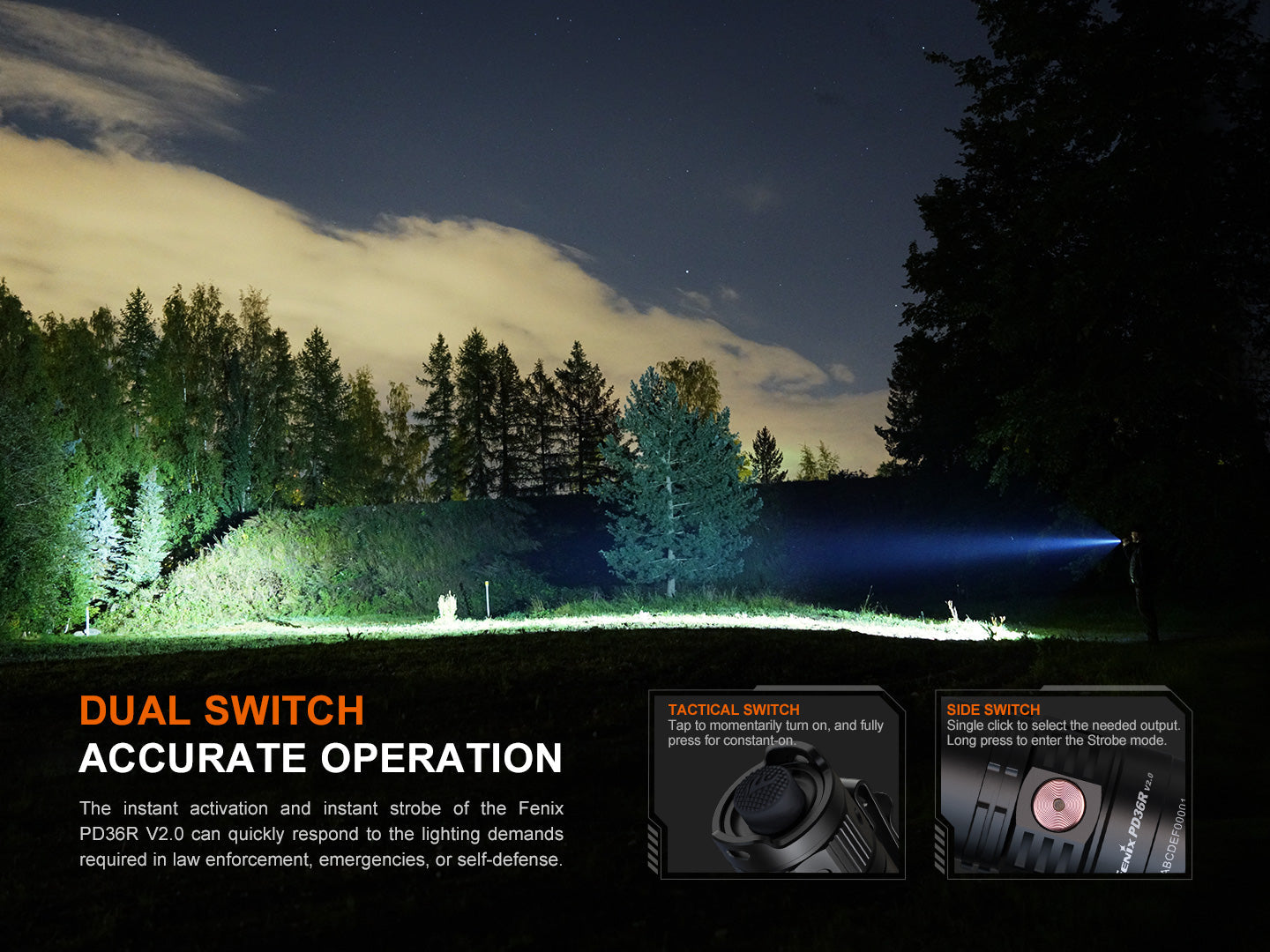 Flashlight Tactical Compact PD36R-V2 1700 Lumen