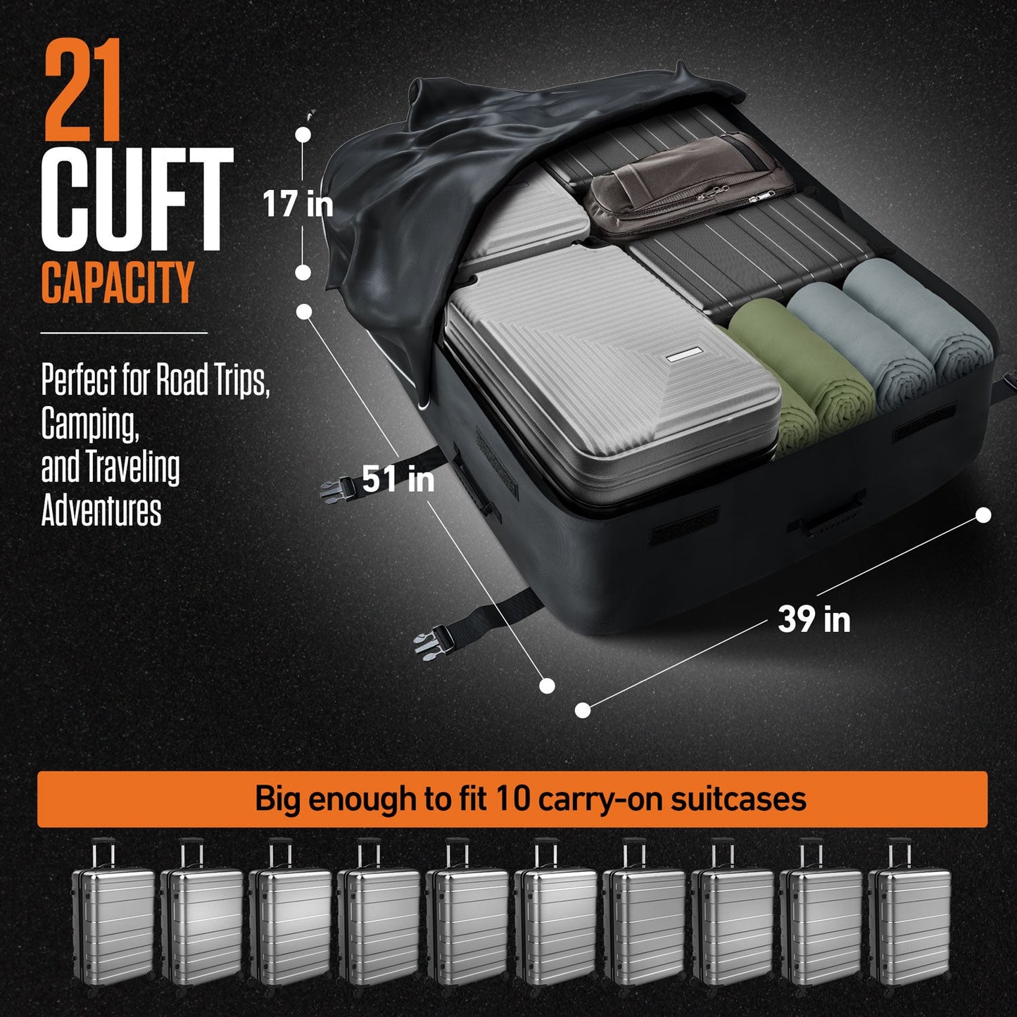 Carrier Cargo Rooftop SBS Zippers w/Flap 21cuft
