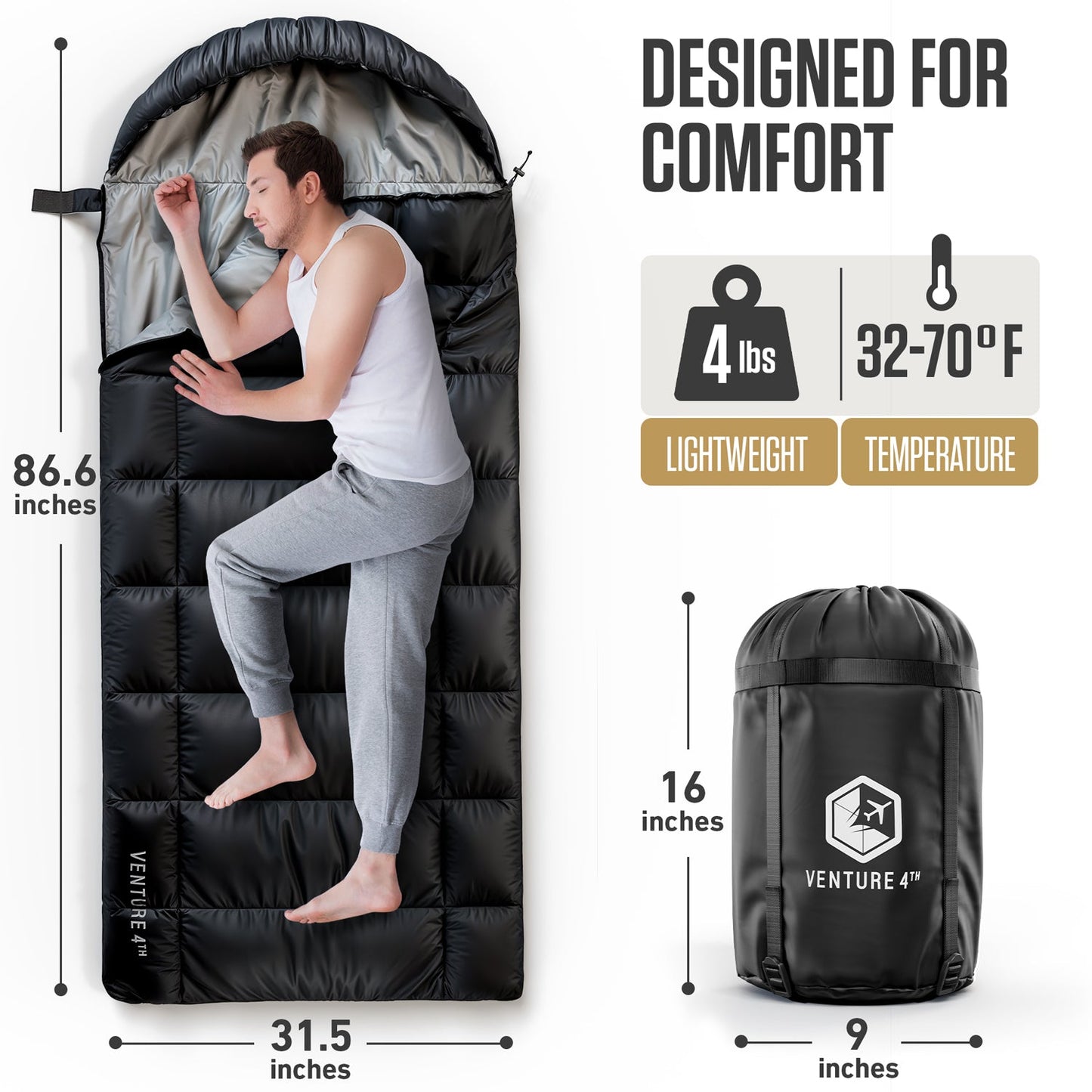 Bag Sleeping Lightweight Big/Tall XXL