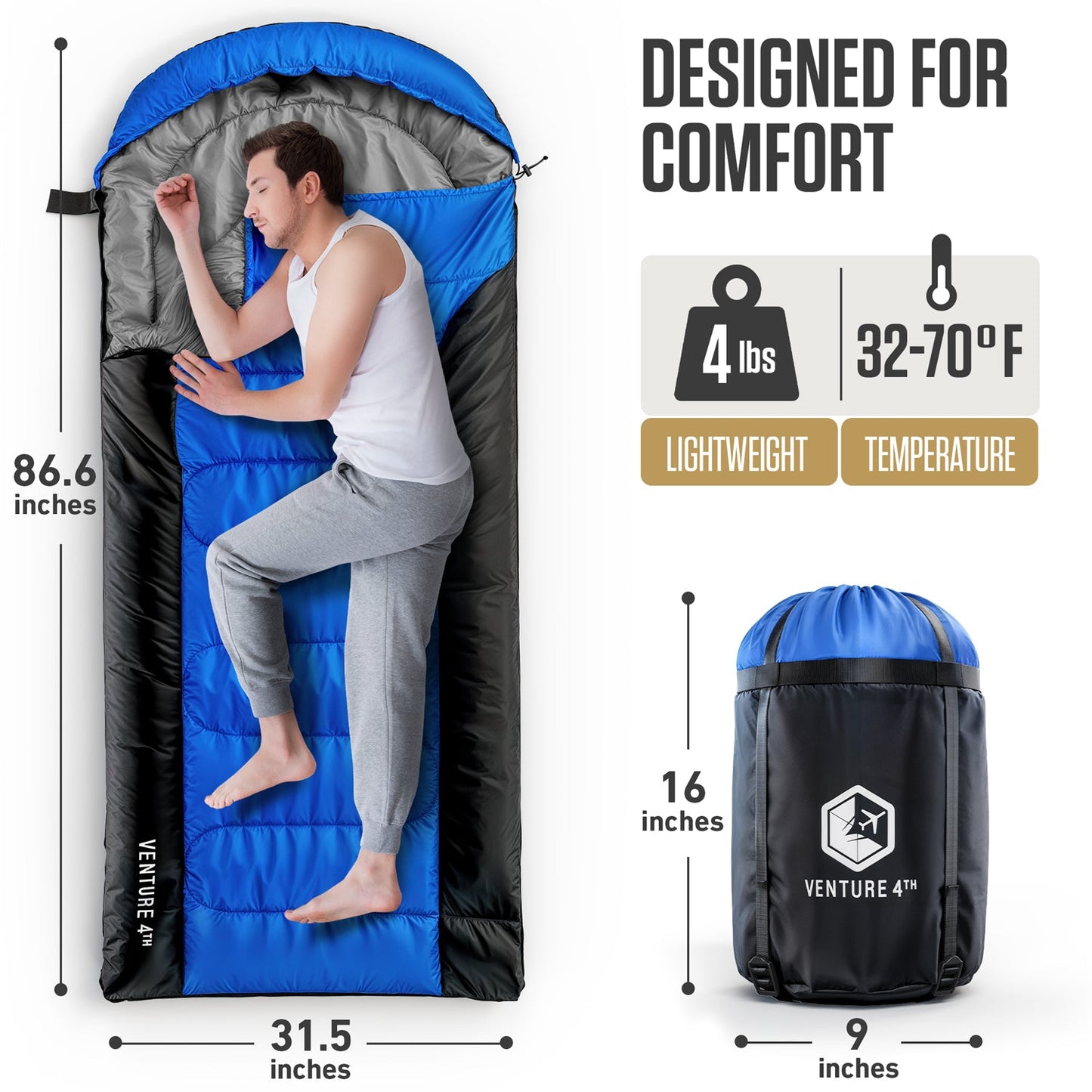 Bag Sleeping Lightweight Big/Tall XXL