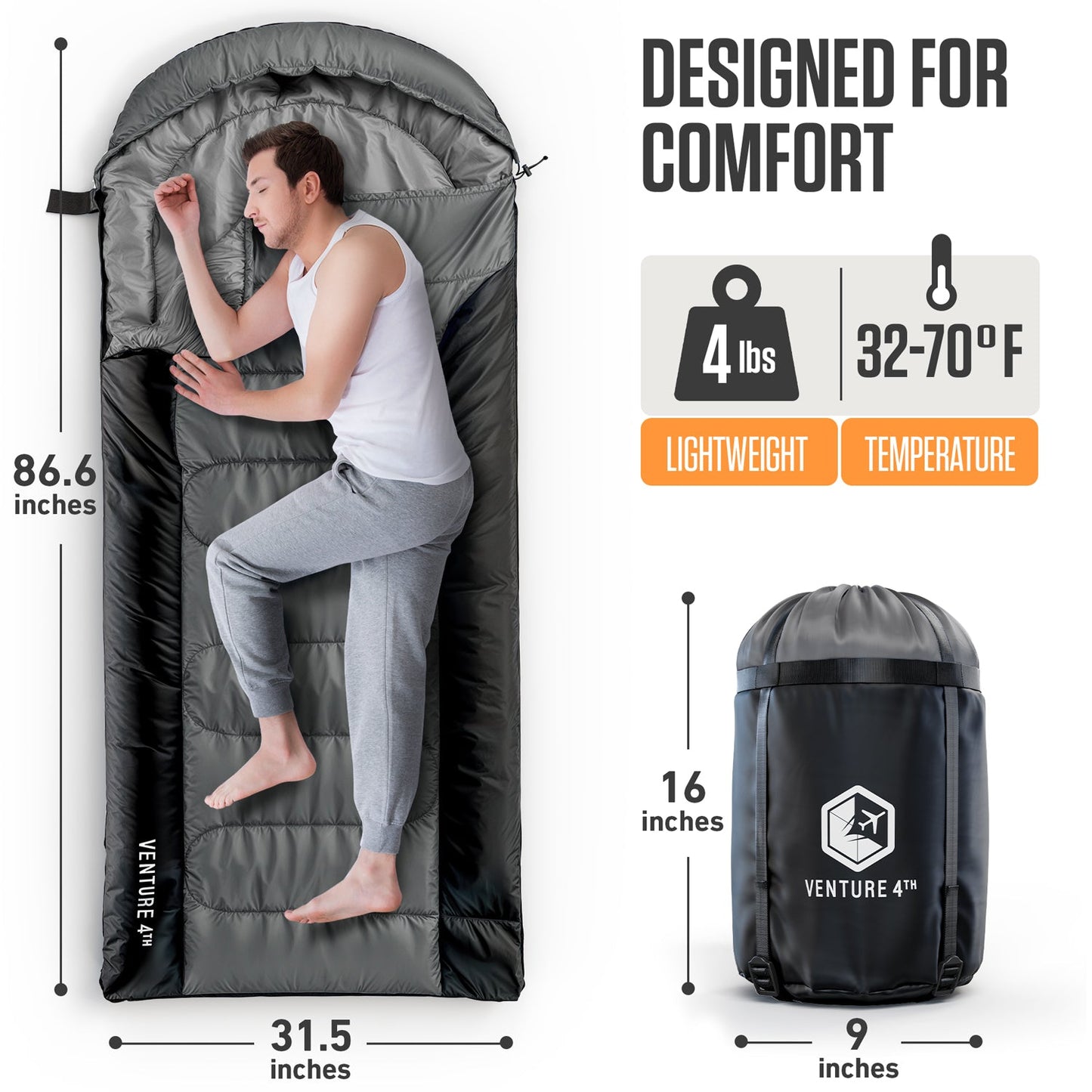 Bag Sleeping Lightweight Big/Tall XXL