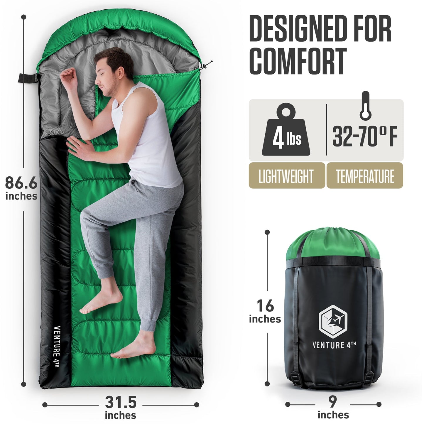 Bag Sleeping Lightweight Big/Tall XXL