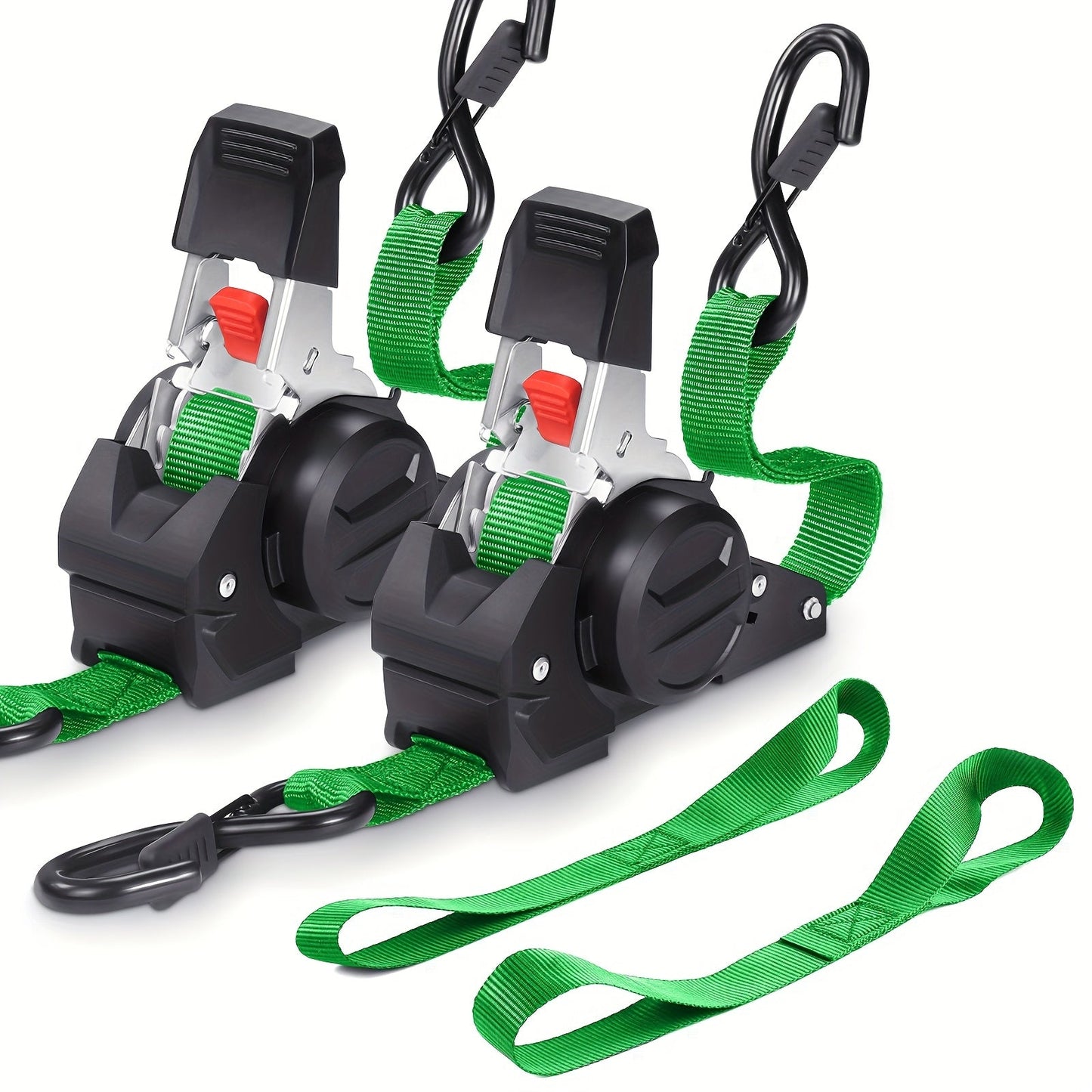 Straps Cargo Ratchet Tie Down Retractable 10' 4pc