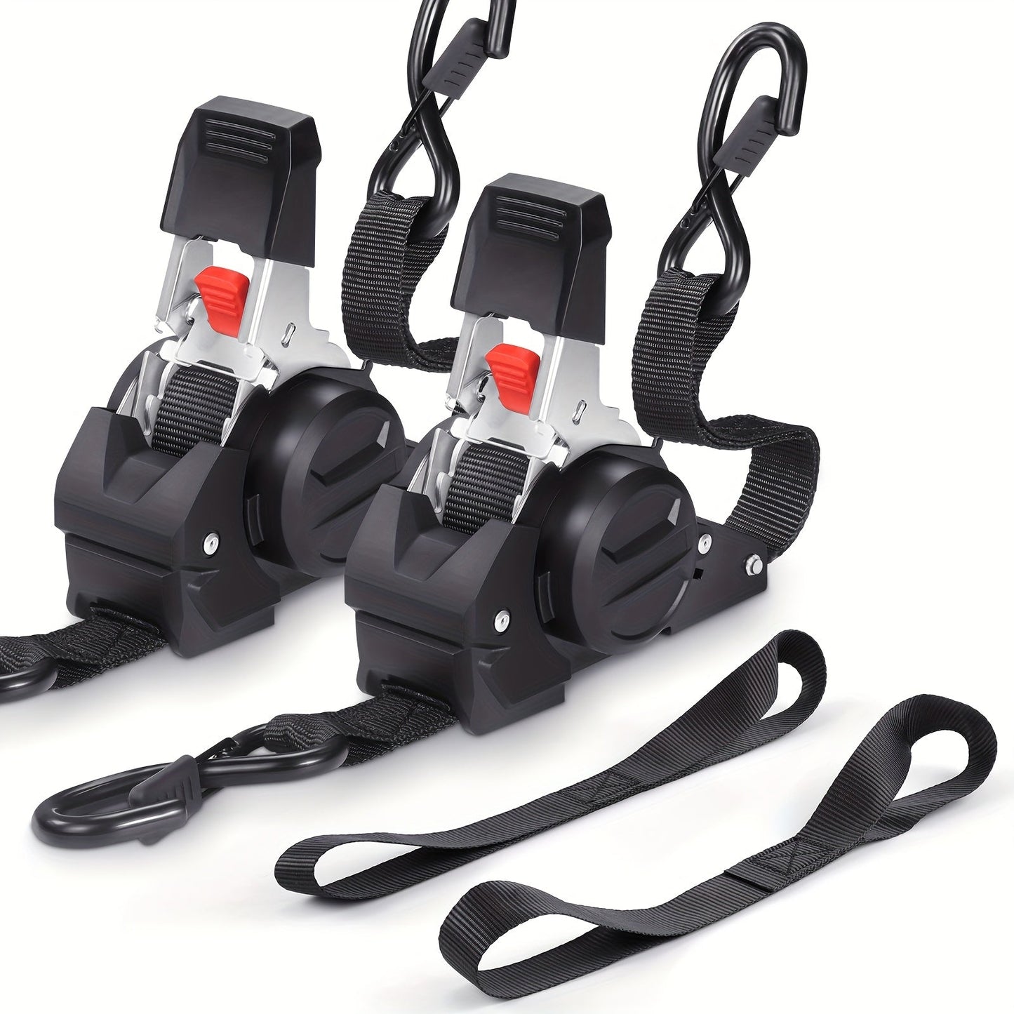 Straps Cargo Ratchet Tie Down Retractable 10' 4pc