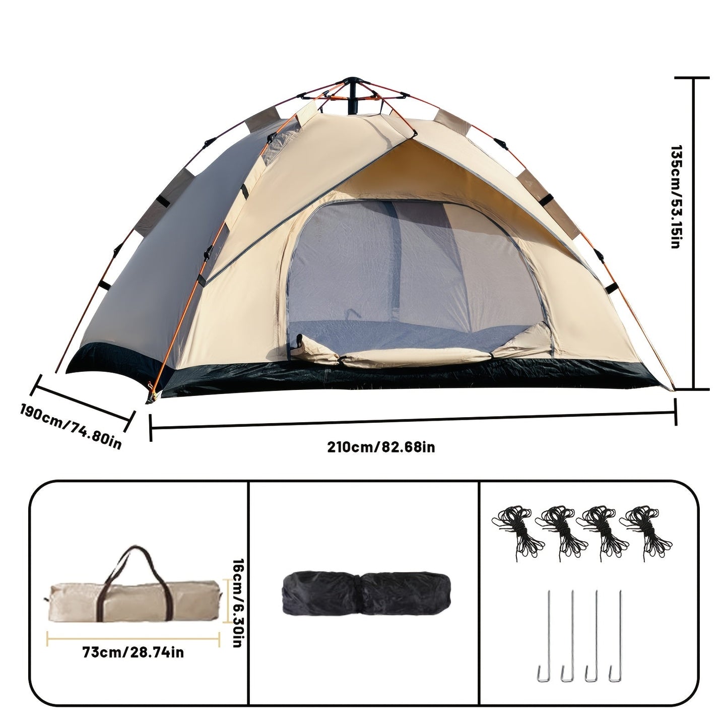 Tent Camping Quick Setup Pop Up 3-4 PAX