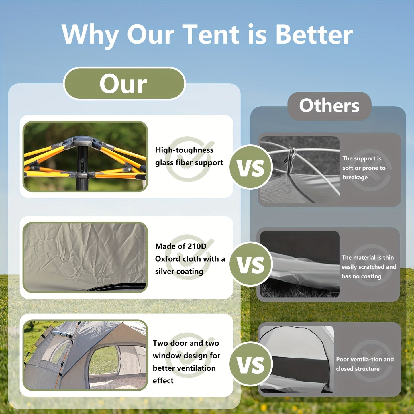 Tent Camping Quick Setup Pop Up 3-4 PAX