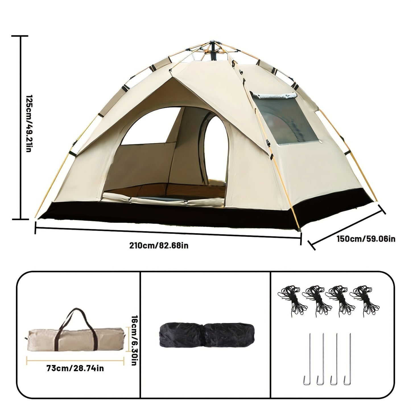 Tent Camping Quick Setup Pop Up 3-4 PAX