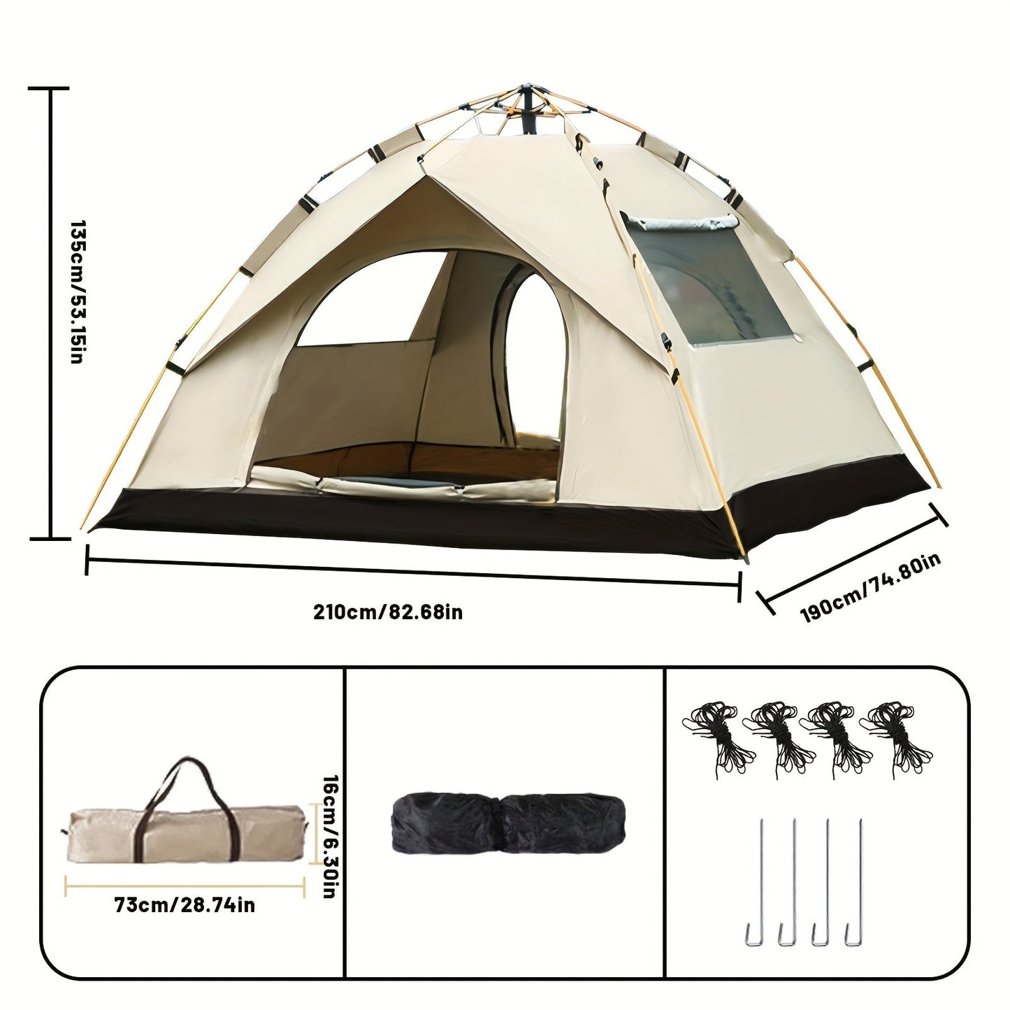 Tent Camping Quick Setup Pop Up 3-4 PAX