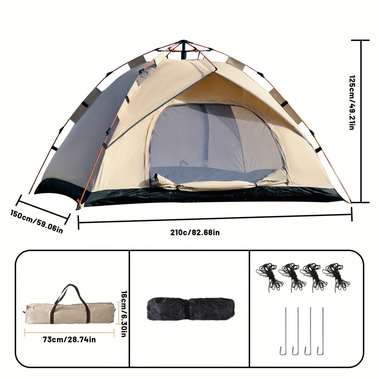 Tent Camping Quick Setup Pop Up 3-4 PAX