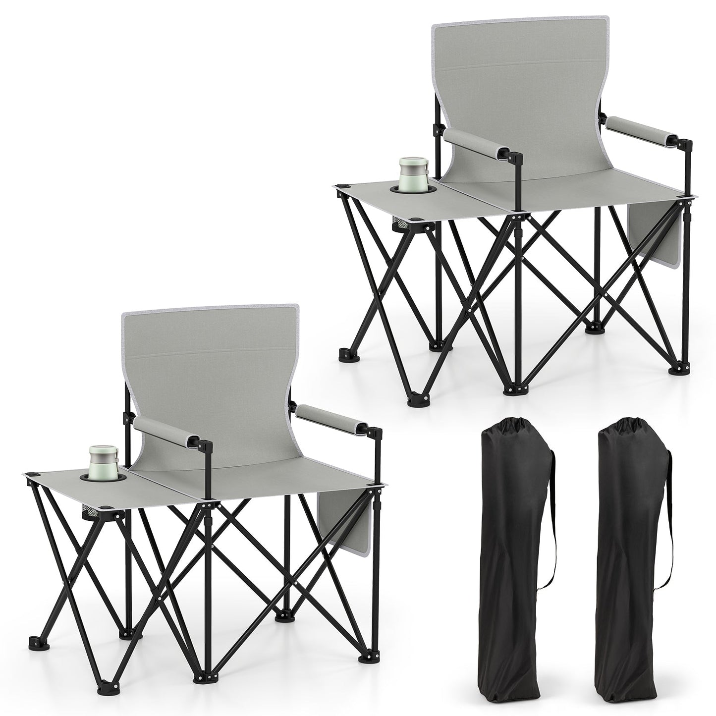 Chair Oversized w/Side Table & Storage Pockets