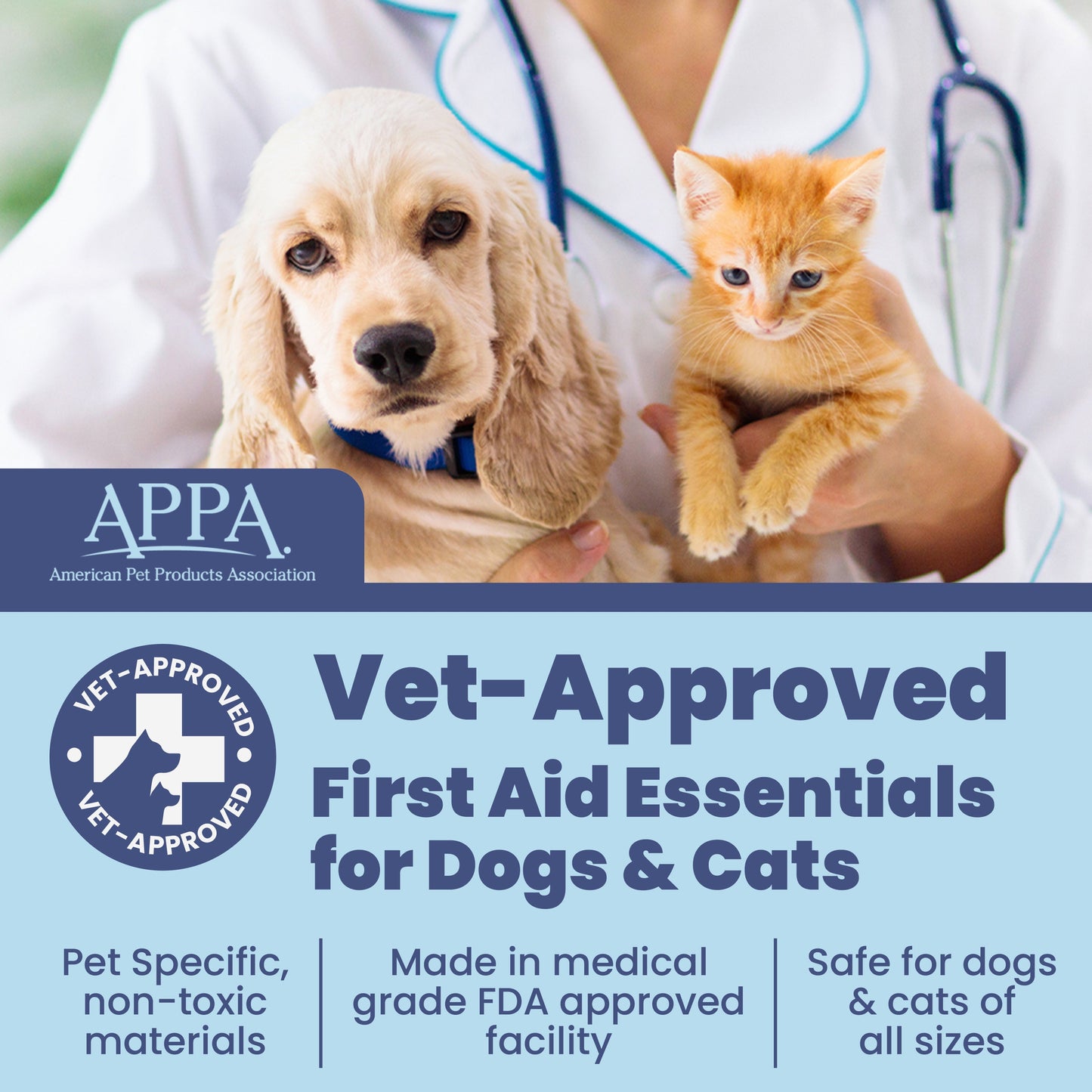 Kit First Aid Pet Dog & Cat w/Vet-Approved Essentials