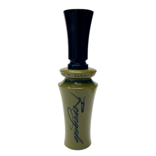 AlphaLife247 Renegade Single-Reed Duck Call, high-performance waterfowl call featuring olive finish and black insert.