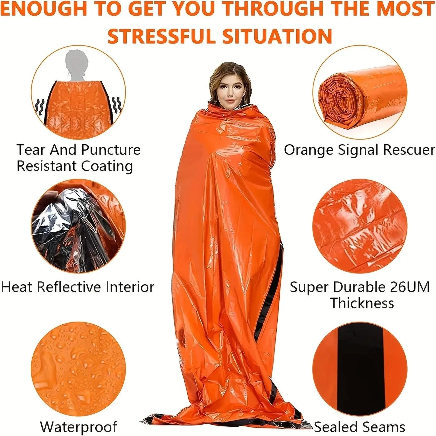 Bag Sleeping Bivy Survival Emergency Waterproof Mylar
