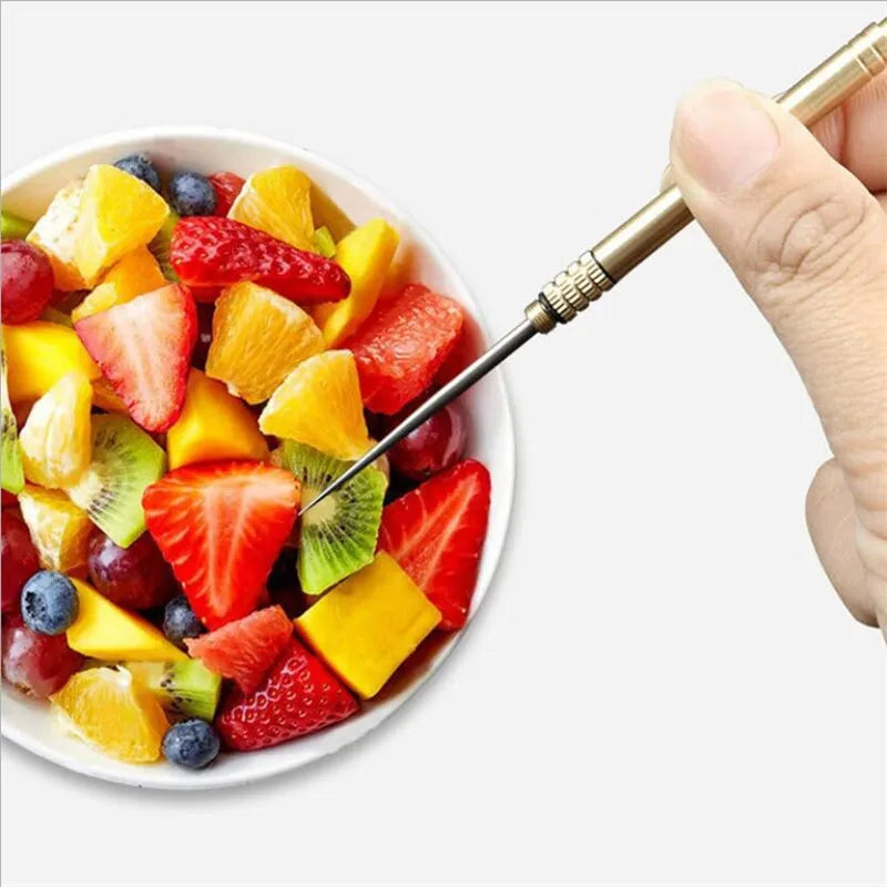 Toothpick w/Bottle Titanium/Brass Multifunctional