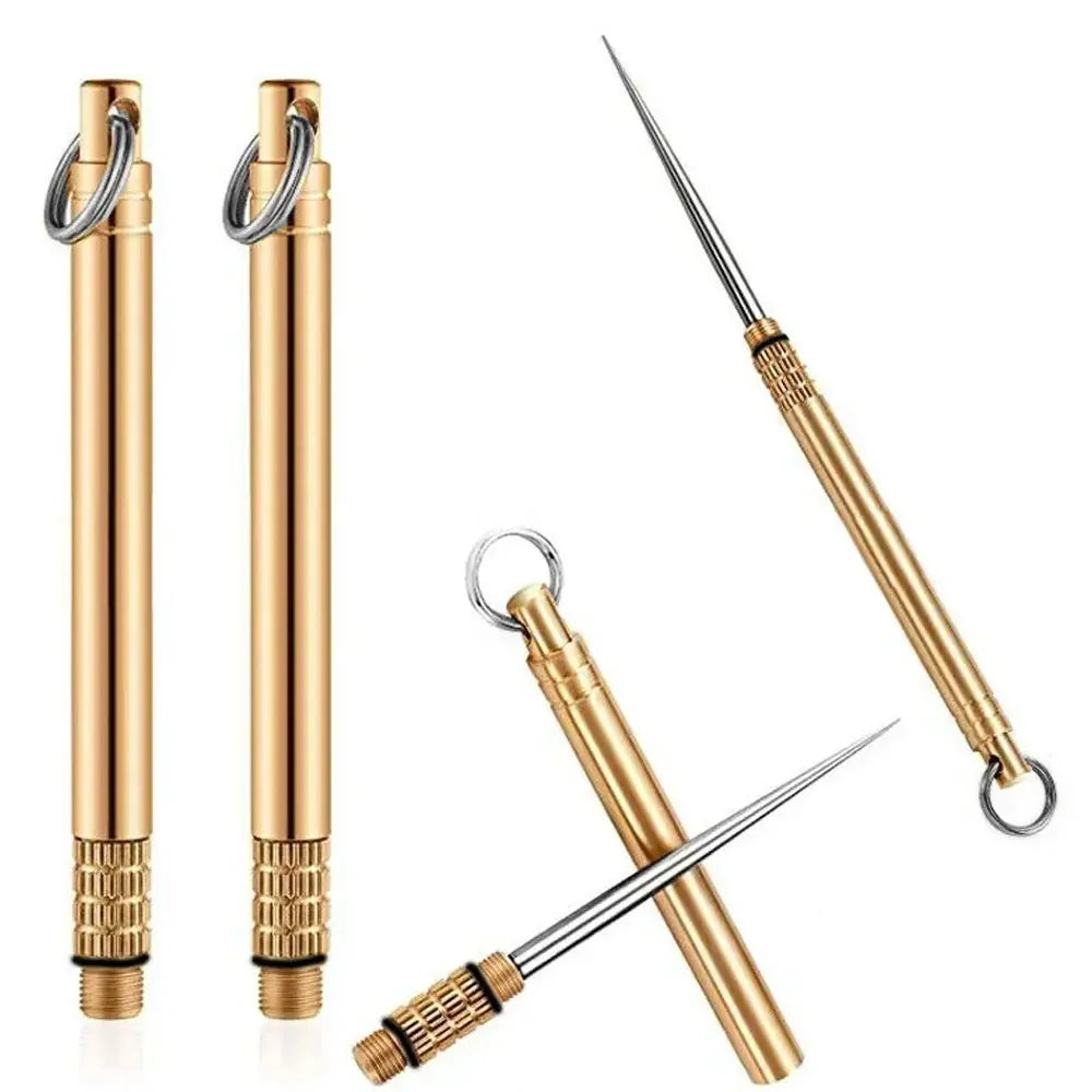 Toothpick w/Bottle Titanium/Brass Multifunctional