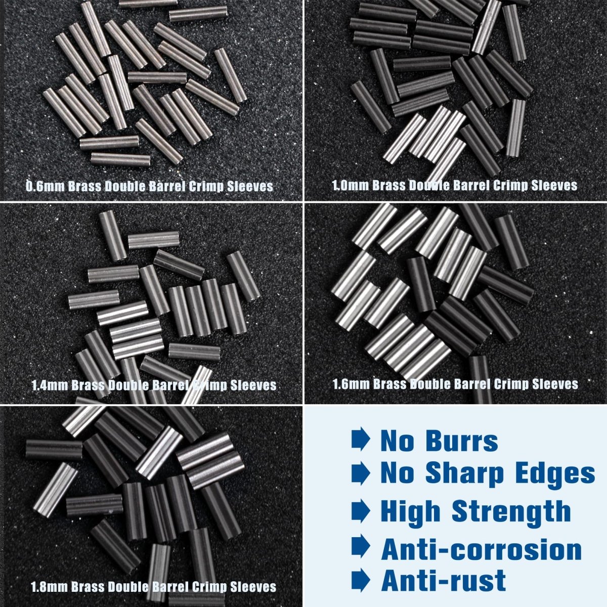 Kit Crimp & Ferrule Double Barrel Stainless Steel 600pc