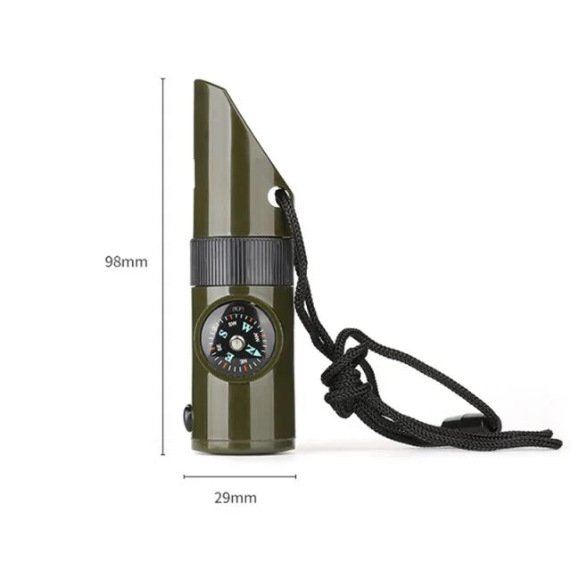 Whistle w/Compass/Magnifying Glass/Thermometer