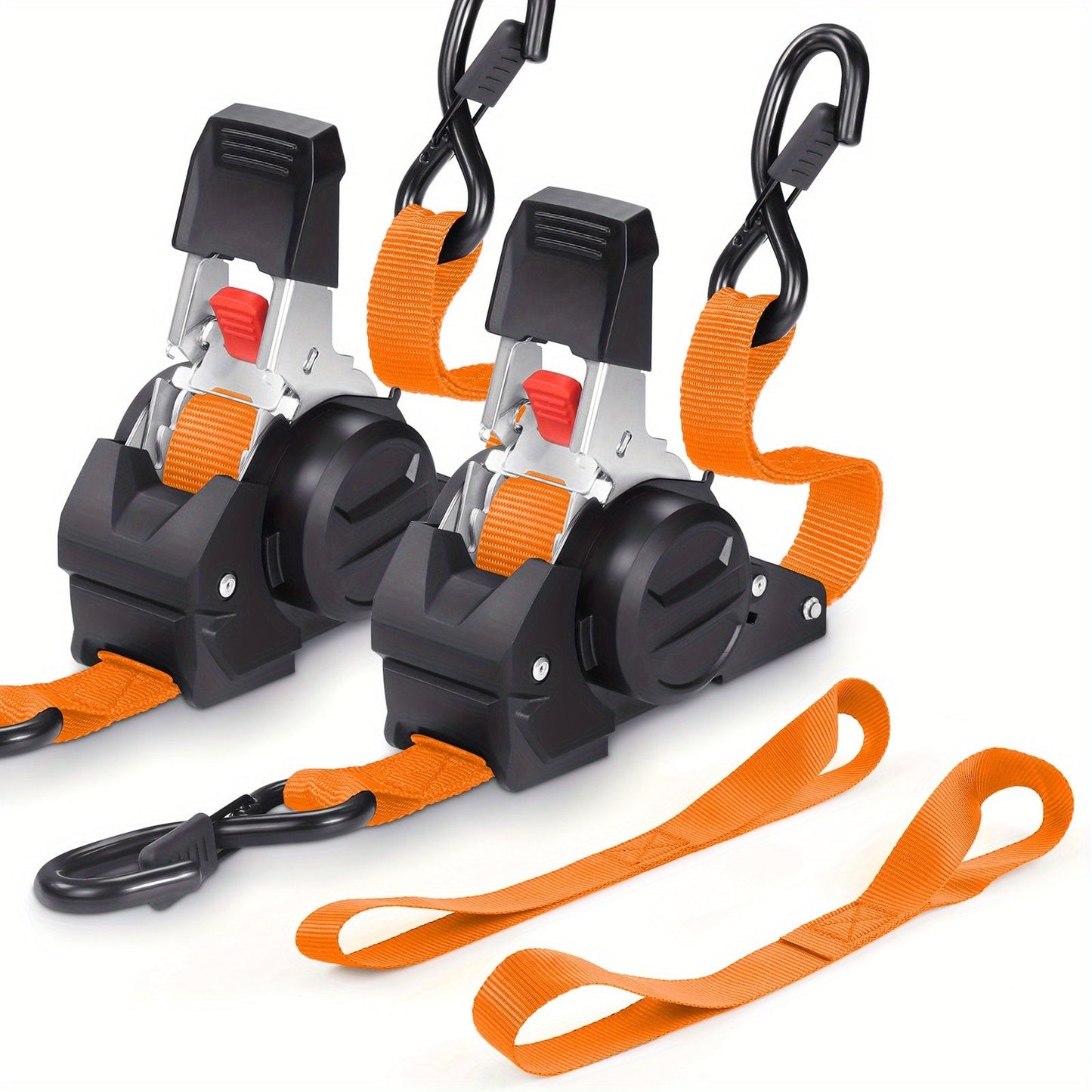 Straps Cargo Ratchet Tie Down Retractable 10' 4pc