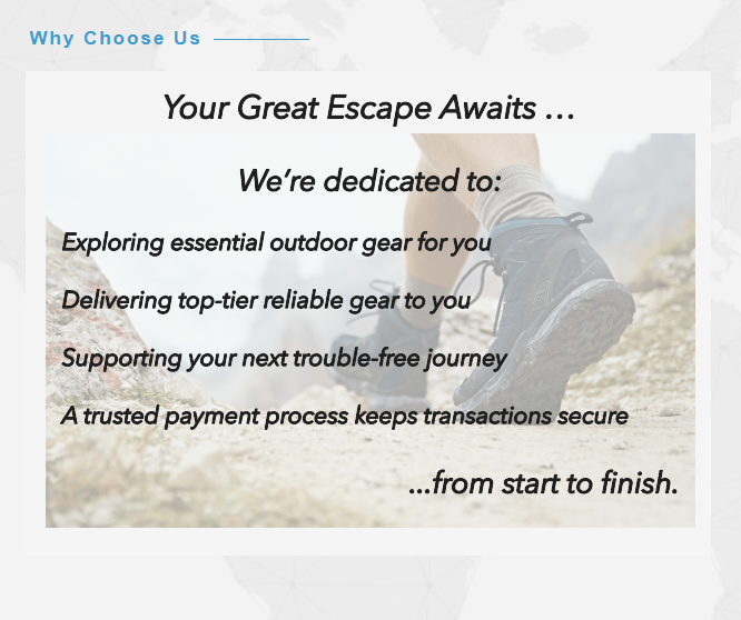 customer commitment to reliable outdoor gear, trusted payment processes, and trouble-free journeys - AlphaLife247 