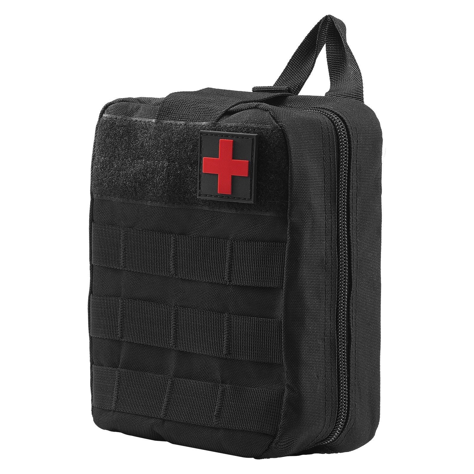 AlphaLife247 250-piece tactical first aid kit in a durable, tear-resistant 600D nylon pouch for emergency preparedness.