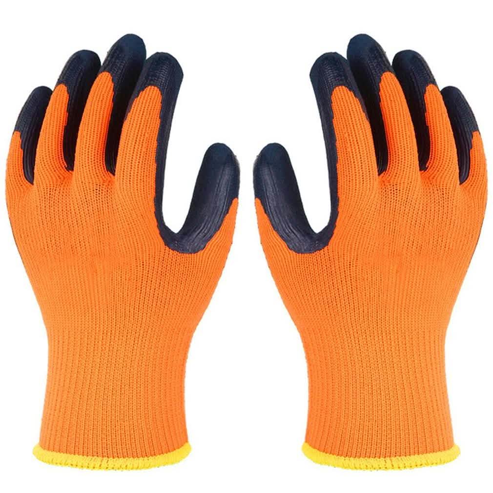 AlphaLife247 High-Visibility Cold-Weather Work Gloves, heavy-duty latex-coated safety gloves for construction, maintenance, and outdoor labor.